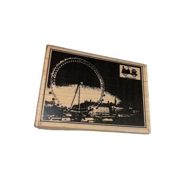 Stampington C8242 Millennium Wheel Wood Mounted Stamp 2001 Retired Gift Vintage - Picture 3 of 10
